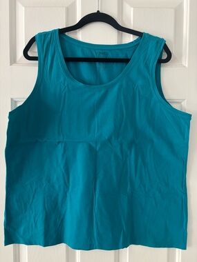 Jones New York Teal Scoop Neck Tank